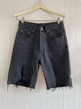 Ksubi Black Distressed Denim Bermuda Shorts / Jorts